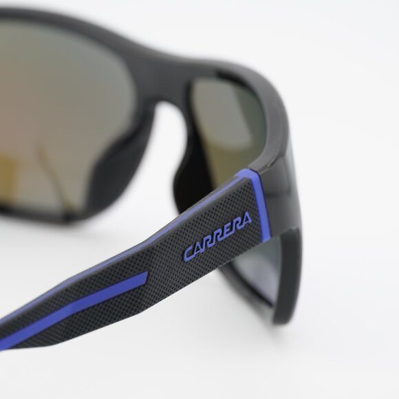 CARRERA 4018/S 0D51 Z0 Sunglasses Black Rectangle Frame, Blue Mirror Lenses - Picture 5 of 10
